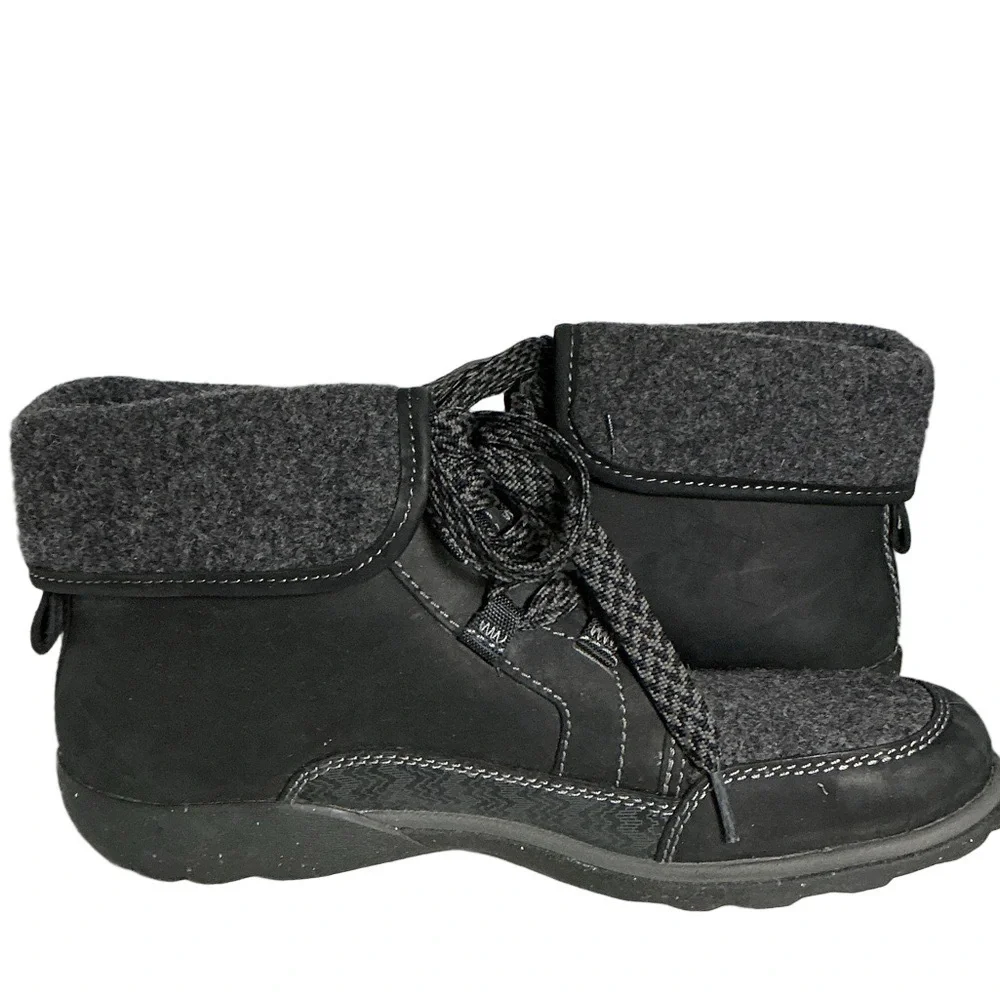 Chaco Black Wool Lace-Up Boots Waterproof Style Outdoor Winter Boot 9.5